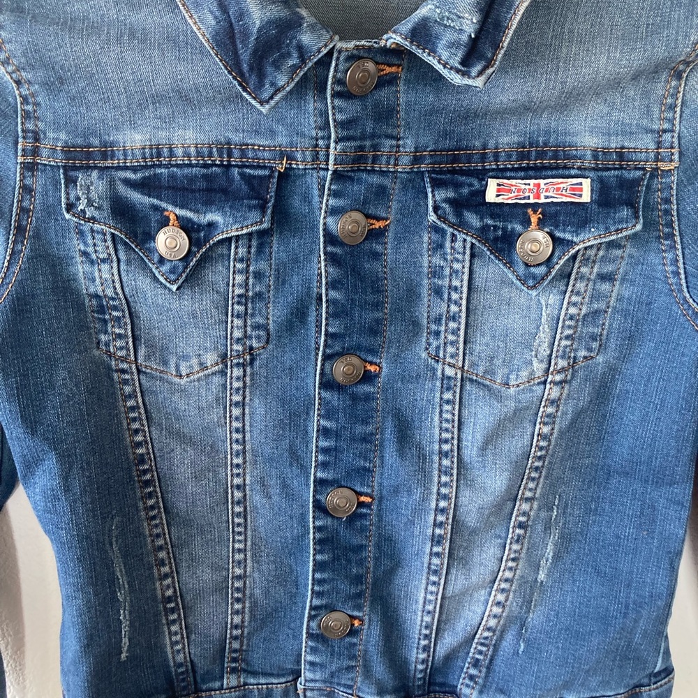 Hudson Denim Jacket Women’s Large Blue Jean Jacket Stretch - Picture 10 of 13
